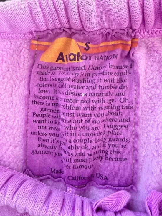 Aviator Nation Lavender Joggers with Rainbow Patch - Picture 3 of 6